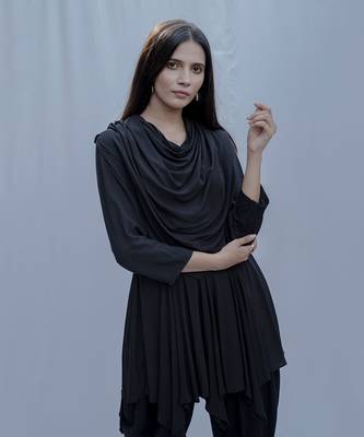 Dream Cowl Top In Black 3