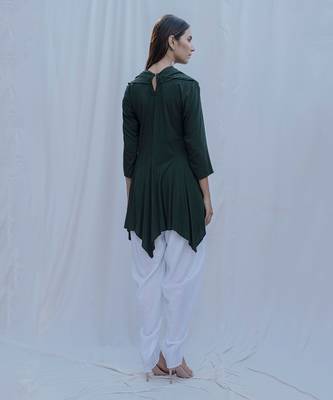 Dream Cowl Top In Bottle Green 2