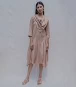 Dream Cowl Dress In Rose Gold