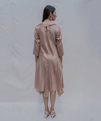 Dream Cowl Dress In Rose Gold 2