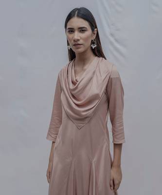 Dream Cowl Dress In Rose Gold 3