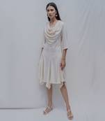 Dream Cowl Dress In Off-White