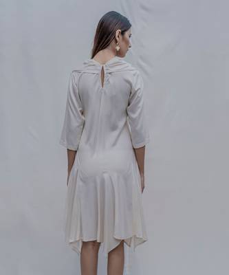 Dream Cowl Dress In Off-White 4