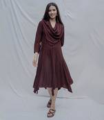 Dream Cowl Dress in Wine Color
