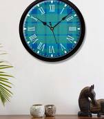 Blue geometric abstract art Round Modern Stylish Wall Clock (Round 12 Inch Ticking Movement Black Frame(ClockBL2P156)