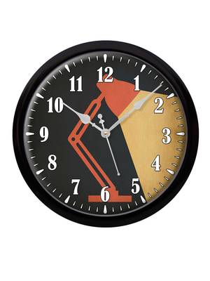 Lamp light peach dark grey Modern Stylish Wall Clock (Round 12 Inch Ticking Movement Black Frame(ClockBL2P175) 2