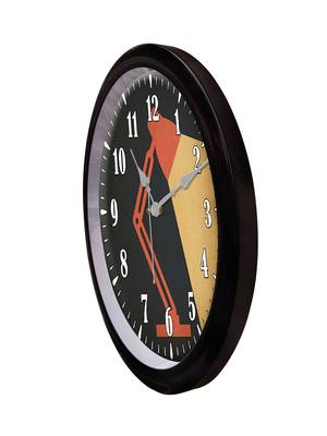 Lamp light peach dark grey Modern Stylish Wall Clock (Round 12 Inch Ticking Movement Black Frame(ClockBL2P175) 3