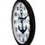 Navy Blue Anchor Grey white Striped Modern Stylish Wall Clock (Round 12 Inch Ticking Movement Black Frame