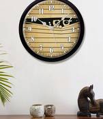 Geometrical Black golden line scary eyes Modern Stylish Wall Clock 12 Inch Black FrameBL2P183)