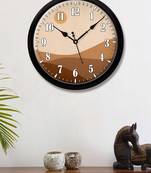 art Sunset Mountains Brown and Cream Shade colour Modern Stylish Wall Clock 12 Inch Black FrameBL2P191)