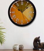 Geometrical Abstract golden orange and brown shade Modern Stylish Wall Clock 12 Inch Black FrameBL2P195)
