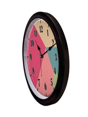Geometric Triangles Multicolour Modern Stylish Wall Clock (Round 12 Inch Ticking Movement Black Frame(ClockBL2P198) 3