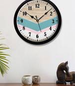 Geometrical Abstract wood texture multicolor Modern Stylish Wall Clock 12 Inch Black FrameBL2P209)