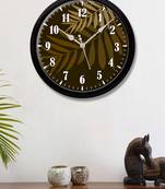 leaves brown yellow colour Modern Stylish Wall Clock (Round 12 Inch Ticking Movement Black Frame(ClockBL2P210)
