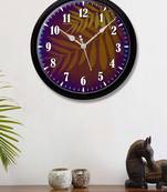 leaves Vintage texture purple golden colour Modern Stylish Wall Clock 12 Inch Black FrameBL2P214)