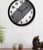 Geometrical Color Block Diagonal Concrete Vs White Modern Stylish Wall Clock 12 Inch Black FrameBL2P224)