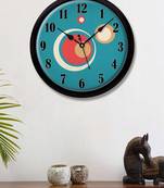 Geometrical Circle Blue red and cream colour Modern Stylish Wall Clock 12 Inch Black FrameBL2P225)