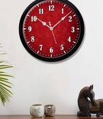 Red Pattern Modern Stylish Wall Clock (Round 12 Inch Ticking Movement Black Frame(ClockBL2P233)