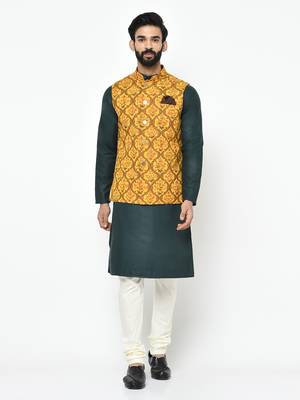 Multicolor printed blended cotton nehru-jacket 2