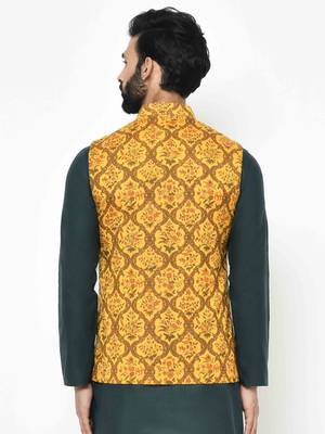 Multicolor printed blended cotton nehru-jacket 3