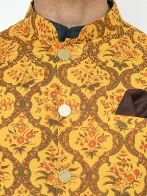 Multicolor printed blended cotton nehru-jacket 4
