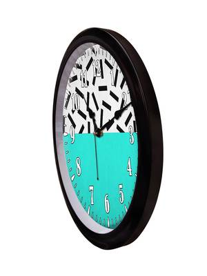 Geometric abstract art Sea Blue Grey black Modern Stylish Wall Clock 12 Inch Black FrameBL2P244) 3