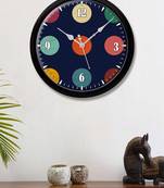 Circle Blue multicolor Modern Stylish Wall Clock (Round 12 Inch Ticking Movement Black Frame(ClockBL2P246)