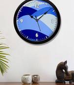 abstract Dark blue and blue Modern Stylish Wall Clock (Round 12 Inch Ticking Movement Black Frame(ClockBL2P248)