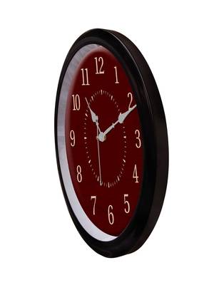 Deep Brown wood texture Modern Stylish Wall Clock (Round 12 Inch Ticking Movement Black Frame(ClockBL2P255) 3