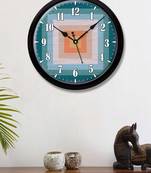 Striped Multicolour Modern Stylish Wall Clock (Round 12 Inch Ticking Movement Black Frame(ClockBL2P262)