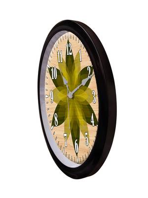 abstract Flower Green shade Modern Stylish Wall Clock (Round 12 Inch Ticking Movement Black Frame(ClockBL2P263) 3