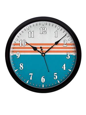 Geometrical Line art Blue red and white Modern Stylish Wall Clock 12 Inch Black FrameBL2P264) 2