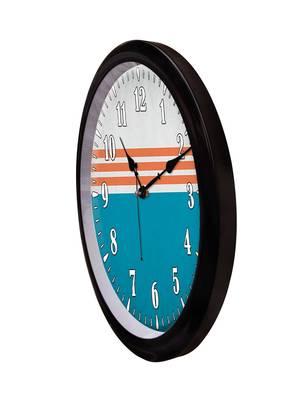 Geometrical Line art Blue red and white Modern Stylish Wall Clock 12 Inch Black FrameBL2P264) 3