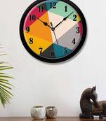 abstract Triangles Multicolour Modern Stylish Wall Clock (Round 12 Inch Ticking Movement Black Frame(ClockBL2P268)