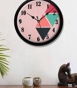 abstract Four Triangles Multicolour Modern Stylish Wall Clock (Round 12 Inch Ticking Movement Black Frame(ClockBL2P270)