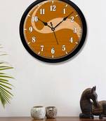 abstract Brown shade Modern Stylish Wall Clock (Round 12 Inch Ticking Movement Black Frame(ClockBL2P274)