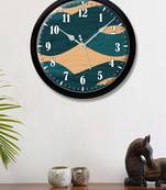 abstract Blue shade Modern Stylish Wall Clock (Round 12 Inch Ticking Movement Black Frame(ClockBL2P276)