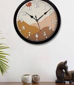 Sun Mountain multicolor Modern Stylish Wall Clock (Round 12 Inch Ticking Movement Black Frame(ClockBL2P277)