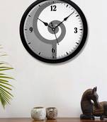 Geometry abstract white grey Modern Stylish Wall Clock (Round 12 Inch Ticking Movement Black Frame(ClockBL2P279)