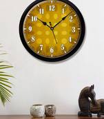 abstract Circle golden Modern Stylish Wall Clock (Round 12 Inch Ticking Movement Black Frame(ClockBL2P286)