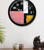 Geometry Striped Multicolour Modern Stylish Wall Clock (Round 12 Inch Ticking Movement Black Frame(ClockBL2P291)