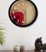 Geometrical Square Multicolour Modern Stylish Wall Clock (Round 12 Inch Ticking Movement Black Frame(ClockBL2P296)