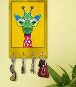 key hanger holder wall mount hanger organizer Deer Face key stand for wall (MDF7.5X12 InchMulti) KeyholderP10