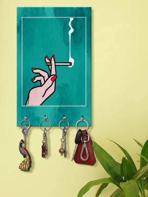 wooden decorative items holder wall mount hanger organizer Smoke (MDF7.5X12 InchMulti)P016 1