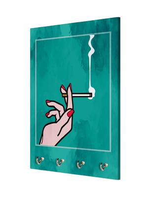 wooden decorative items holder wall mount hanger organizer Smoke (MDF7.5X12 InchMulti)P016 3