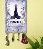 wall holders hooks holder wall mount hanger organizer Decorative Hand Namaskar (MDF7.5X12 InchMulti)P025