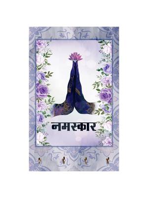 wall holders hooks holder wall mount hanger organizer Decorative Hand Namaskar (MDF7.5X12 InchMulti)P025 2