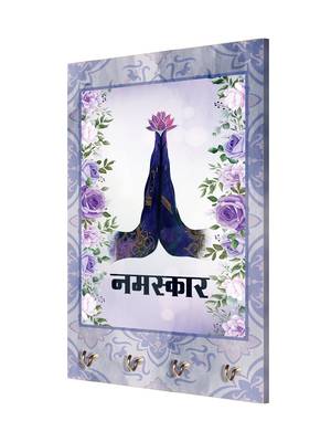 wall holders hooks holder wall mount hanger organizer Decorative Hand Namaskar (MDF7.5X12 InchMulti)P025 3