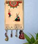 hook keychain holder wall mount hanger organizer Decorative Dancing Lady (MDF7.5X12 InchMulti)P026