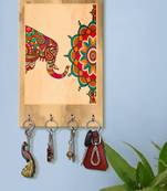 key ring holder for wall holder wall mount hanger organizer Decorative Elephant (MDF7.5X12 InchMulti)P027